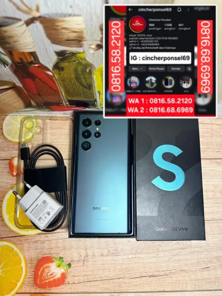 Jual samsung S22 ULTRA 5g 12/512 siap pakai istimewa