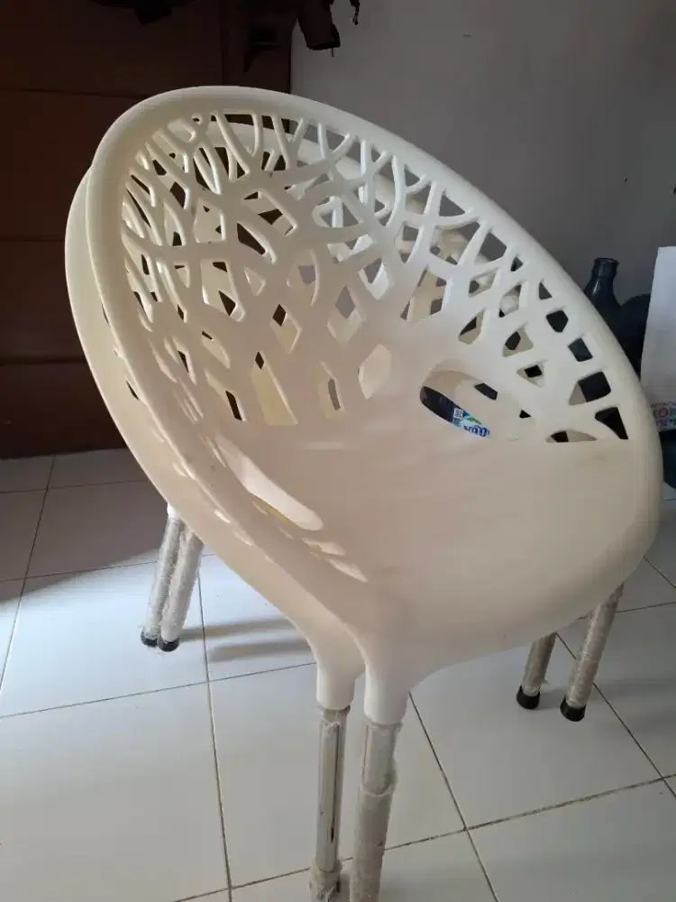 Kursi santai semifiber, kursi plastik 2 pcs