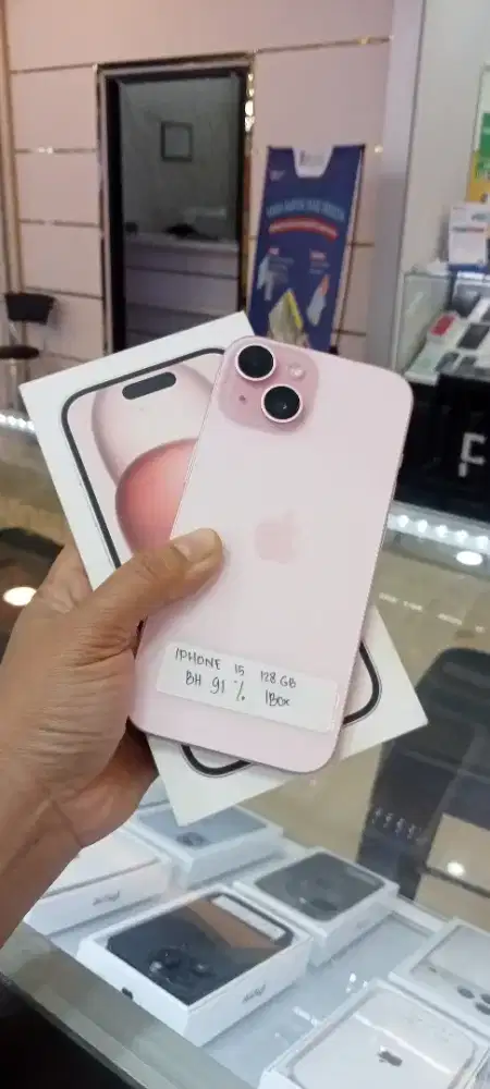 Hp second iphone 15 128gb ibox pink fullset