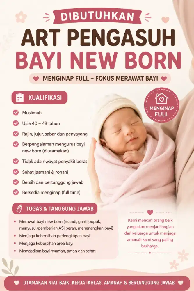 [DIBUTUHKAN] ART MOMONG BAYI - CILEBUT (MENGINAP)
