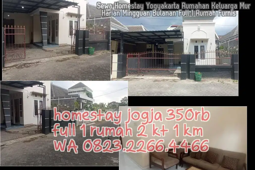 Sewa Homestay Yogyakarta Rumahan Keluarga Mur  Harian Mingguan Bulanan