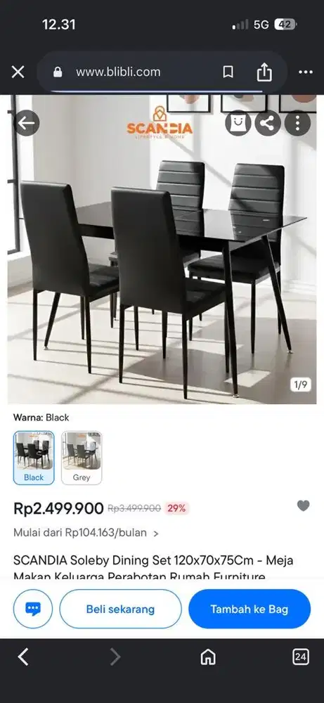 Meja makan dan 4bangku