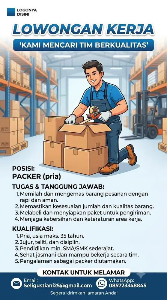MENCARI PACKER UNTUK PACKING ONLINE SHOP