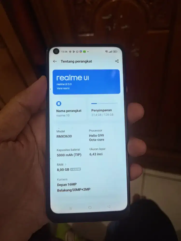 Realme 10 ram 8/128 asal skr 850 cek pasaran masih 1.9