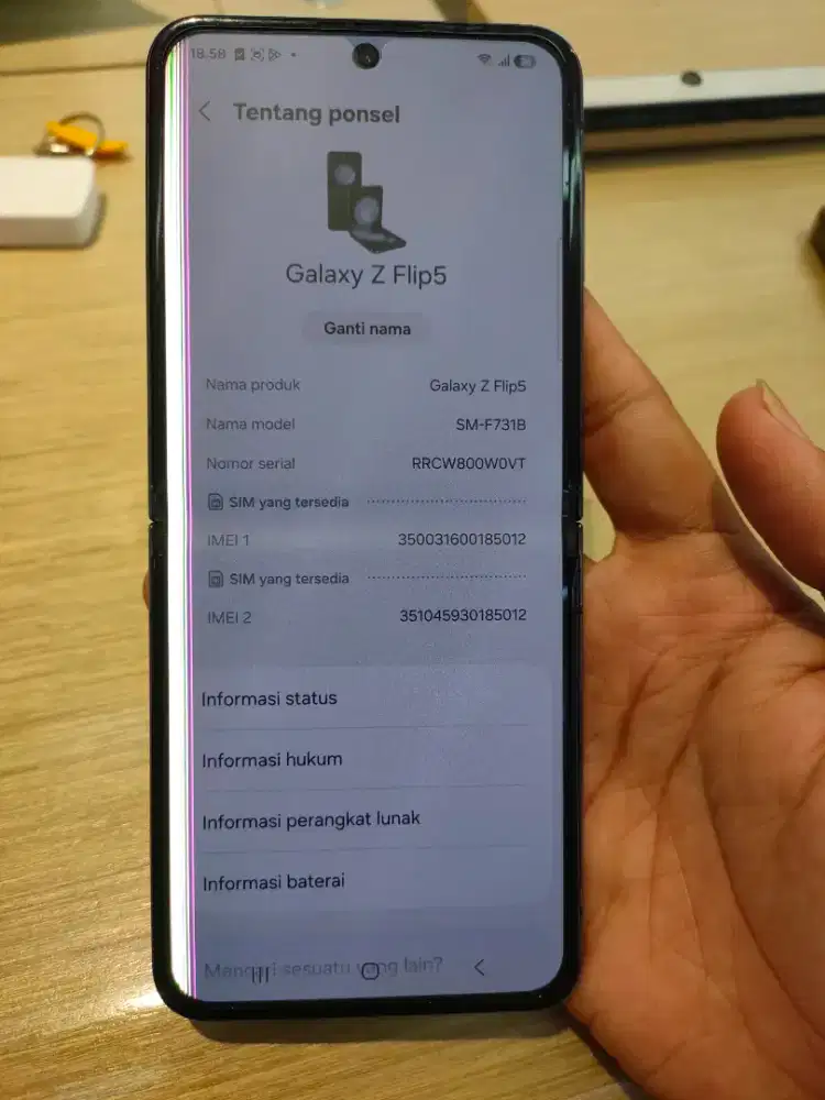 Samsung galaxy Flip 5 8/256Gb minus lcd garis