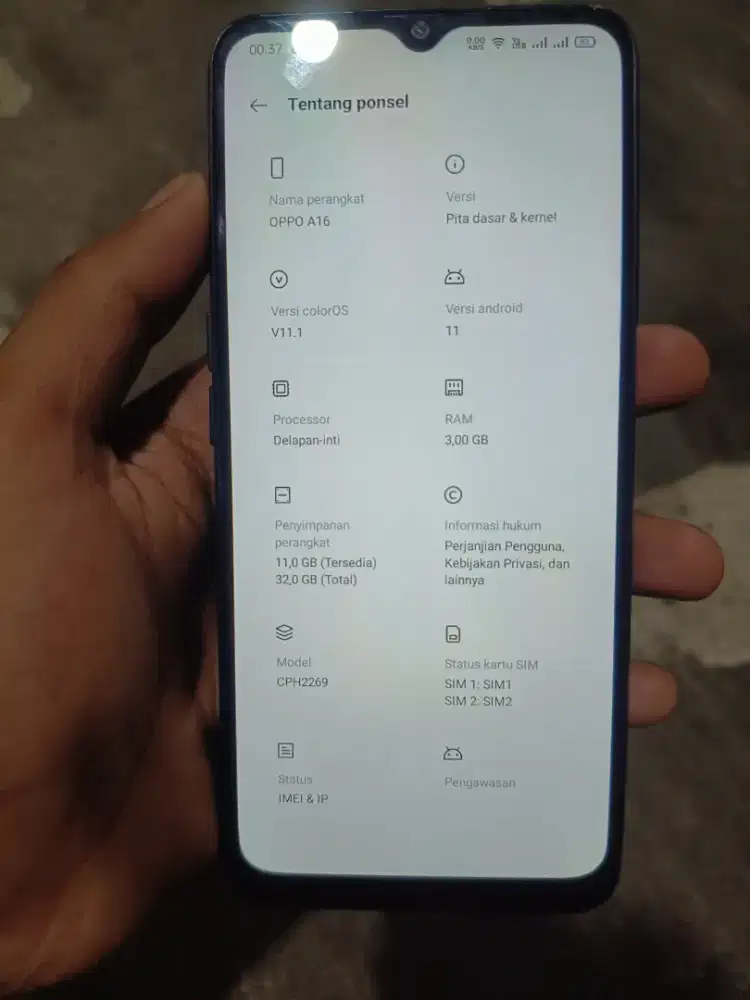Oppo a16 3/32 mulus