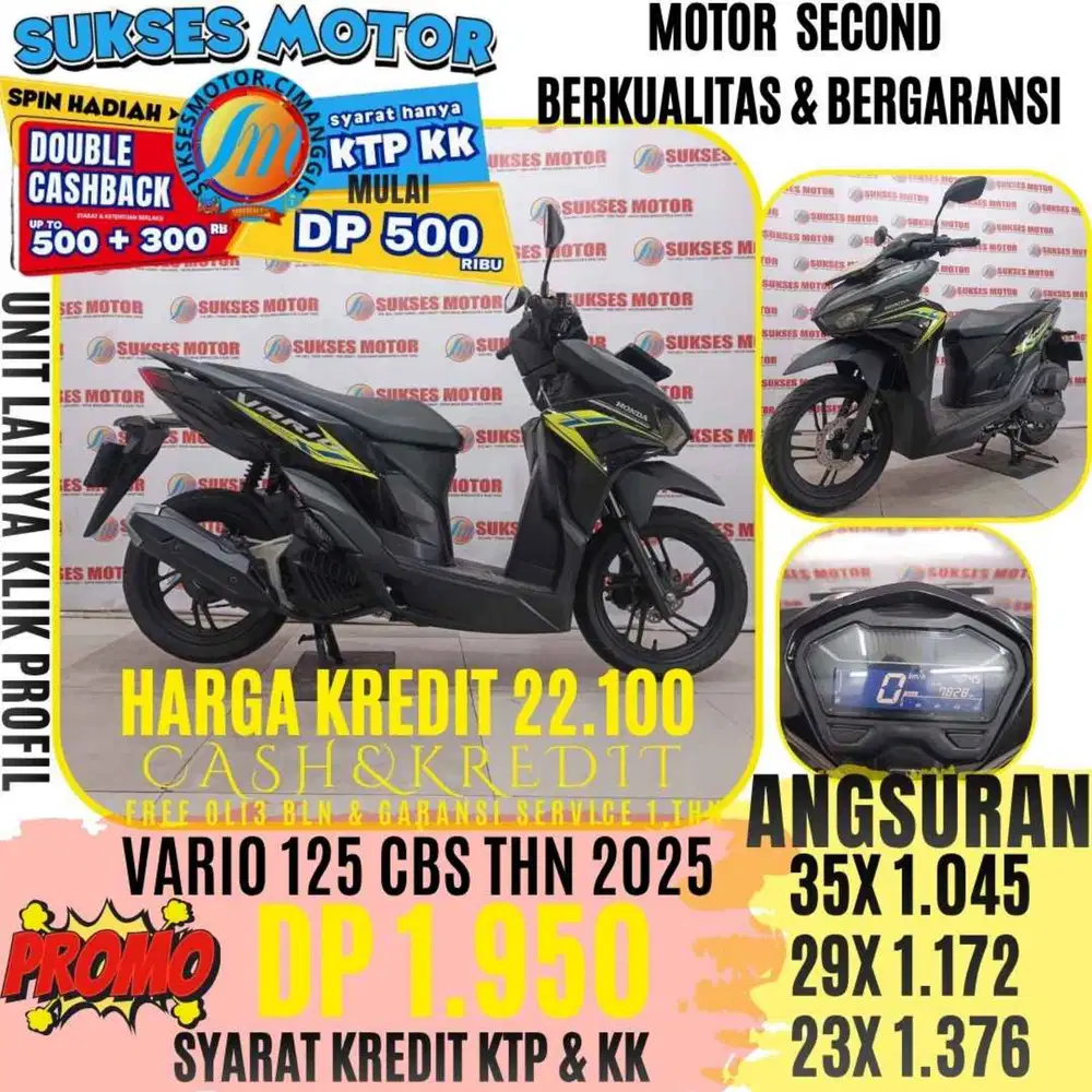VARIO 125 CBS TAHUN 2025 BERGARANSI CASHBACK UPTO 3OORBUAN