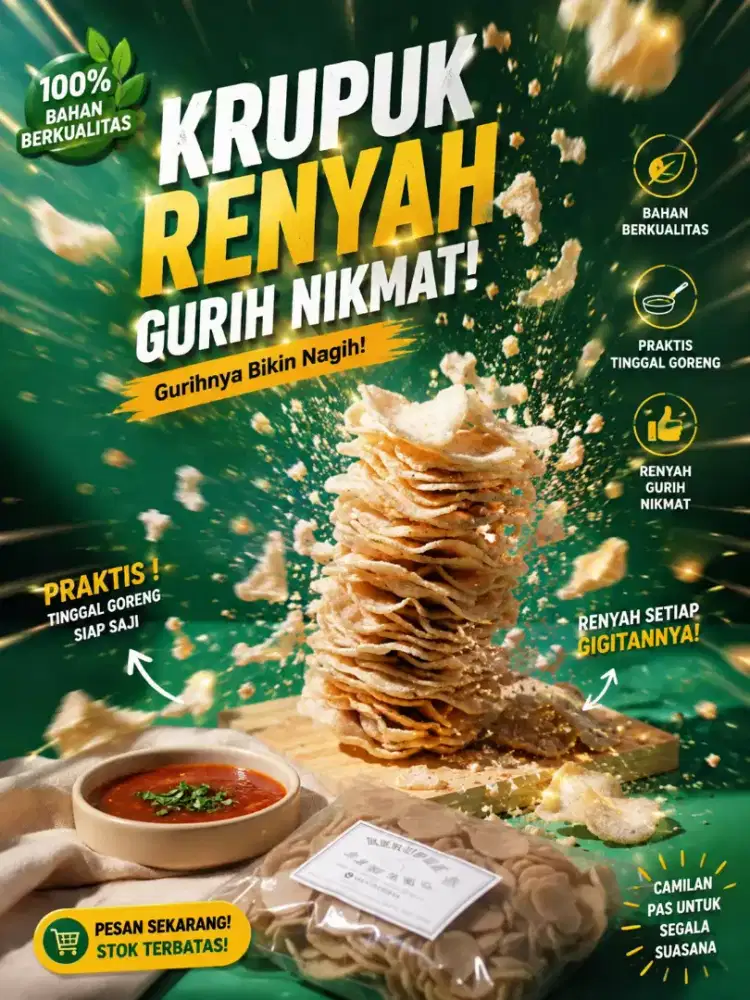 Krupuk Bawang Mentah Gurih & Renyah | Mengembang Sempurna | Camilan