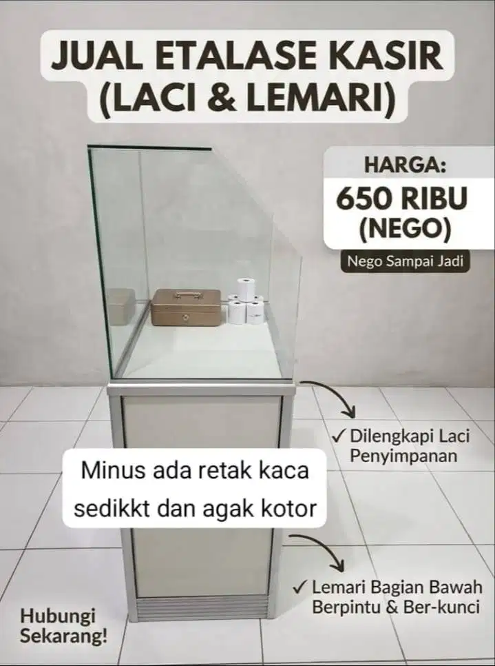Di jual Etalase Kasir