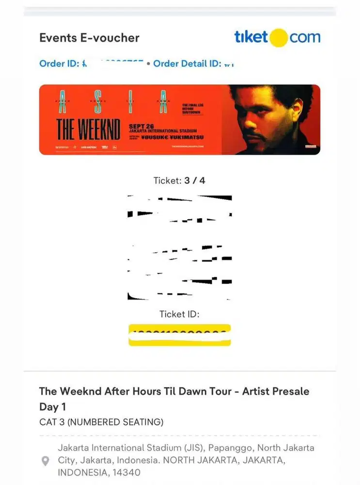Dijual murah The Weekend cat 3 (day 1).