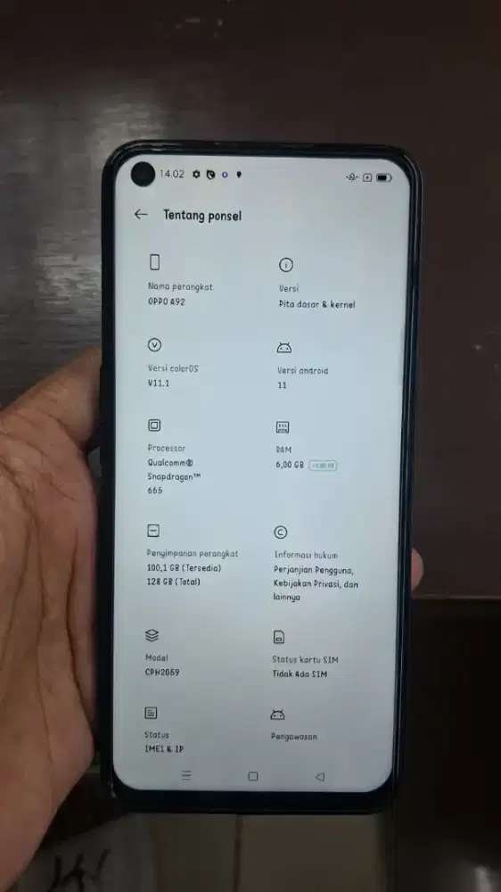 oppo a92 ram 6/128gb