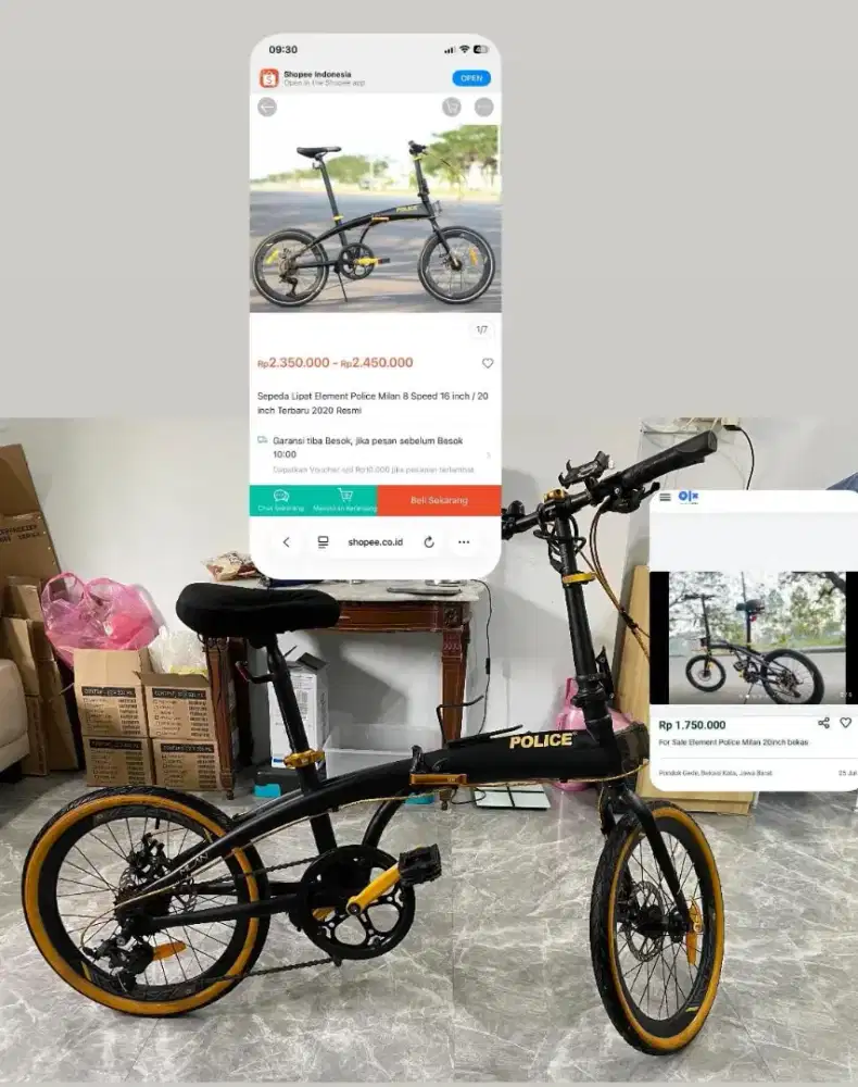 Sepeda Lipat Element Police Milan 8 Speed 16 inch/20 inch 2022