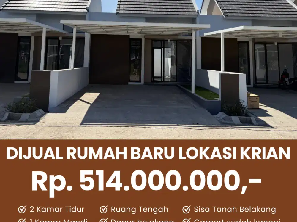 jual rumah baru tipe 6x15 Java residence cluster 3 Krian