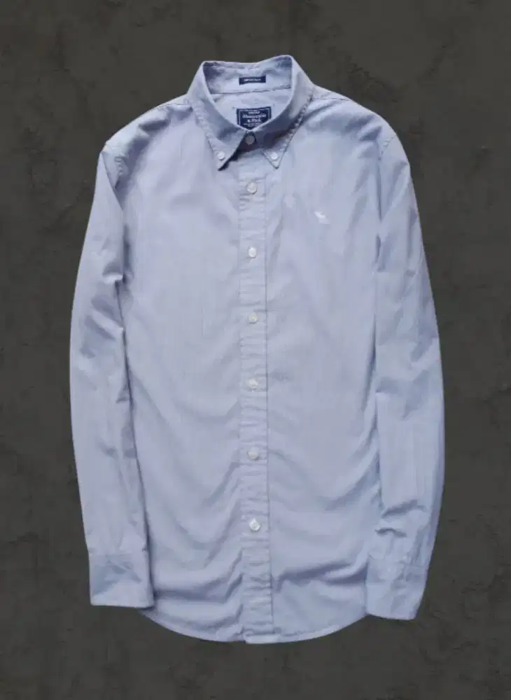 KEMEJA PANJANG ABERCROMBIE ABU MUDA, SIZE : S (LD100-102, P74) MELAR