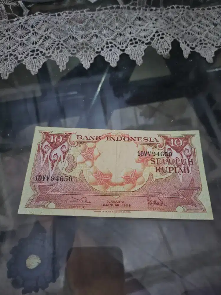Dijual uang kuno 10 rp tahun 1959