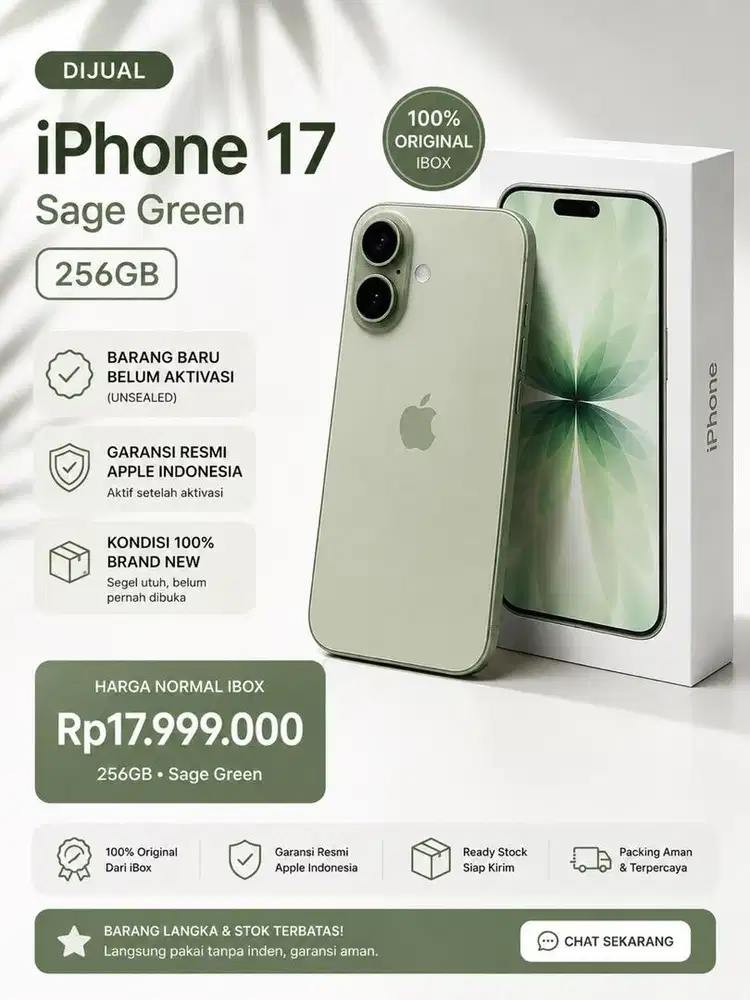 DIJUAL CEPET IPHONE 17 256GB - SAGE