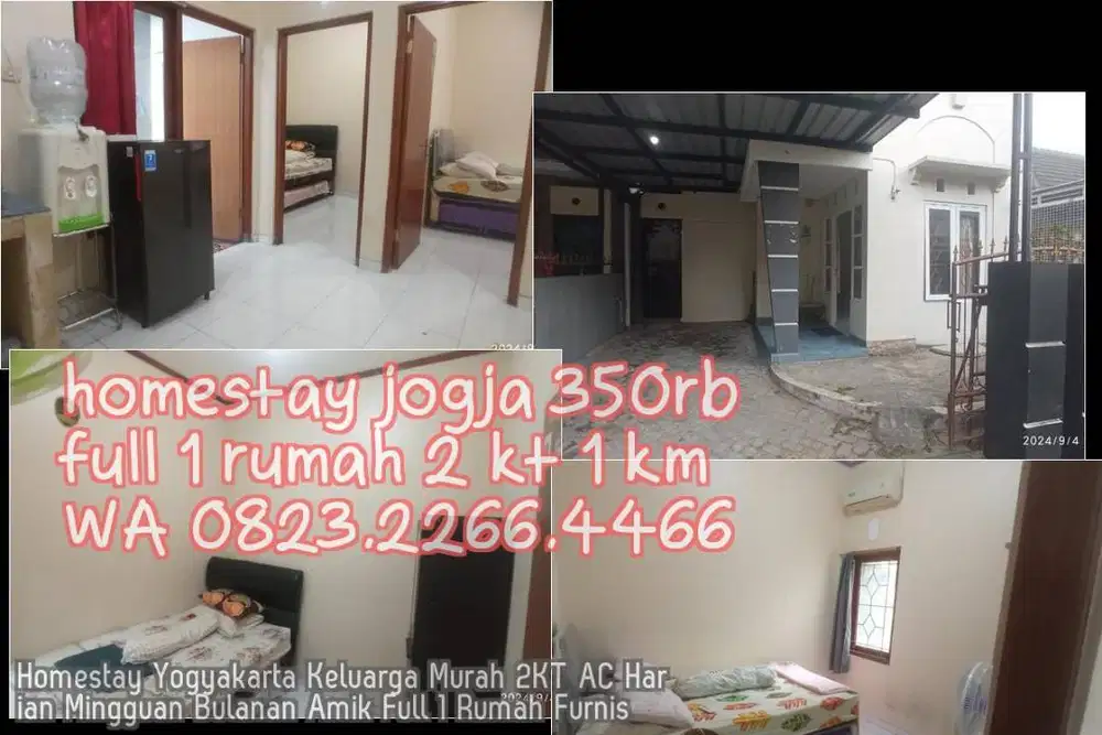 Homestay Yogyakarta Keluarga Murah 2KT AC Harian Mingguan Bulanan Amik