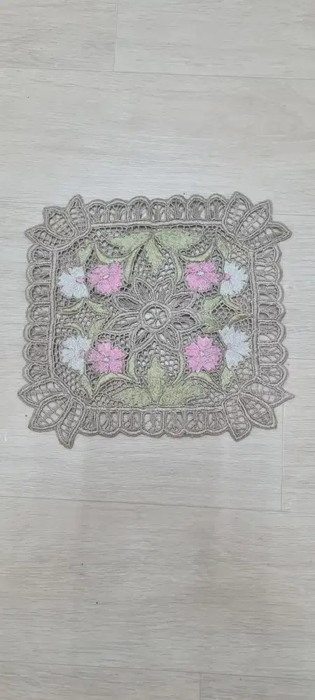 Taplak bordir premium aesthetik flower kotak
