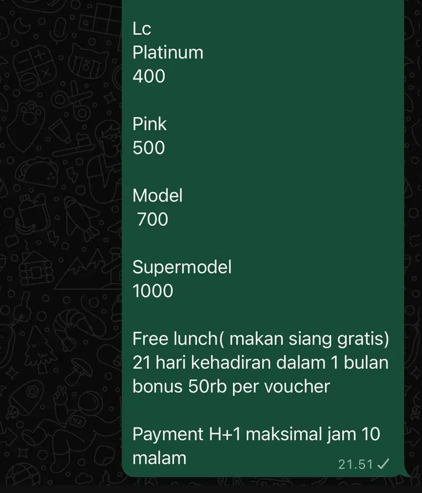 LOKER LC THERAPIST PIJAT FREELANCE CLUB KARAOKE BAYAR HARIAN