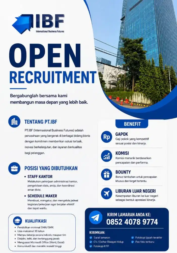 Hiring staff kantor!!!