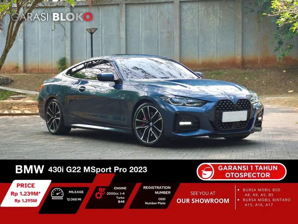 Odo 12rb Warranty ON - BMW 430i G22 MSport Pro Coupè B48 2023