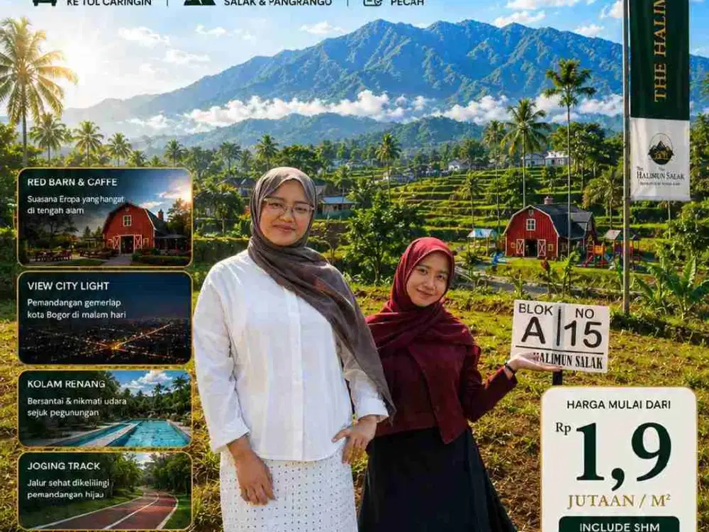 JUAL TANAH KAVLING EKSLUSIF VIEW 2 GUNUNG DGN NUANSA EROPA DIBOGOR SELATAN