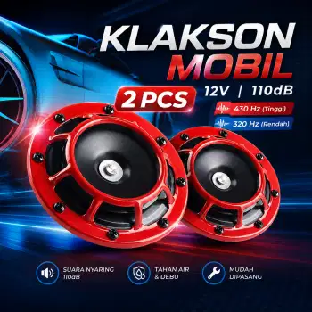 Klakson Mobil Electric Super Loud Car Horn 12V 110dB 430Hz 2 PCS