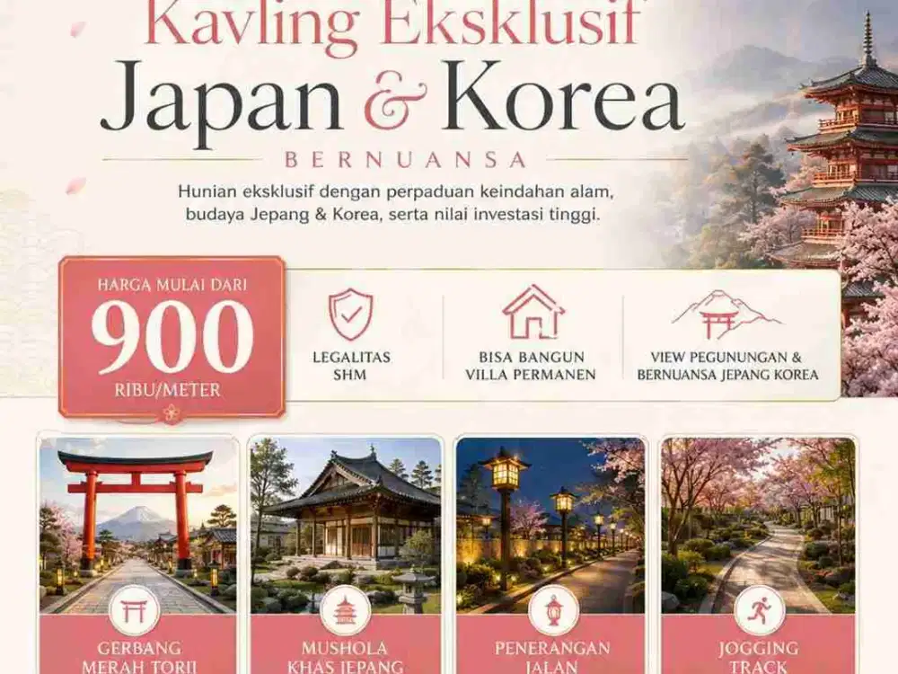 JUAL TANAH MURAH SHM NUANSA ORIENTAL KOREAN & JAPANESE STYLE BOGOR TIMUR