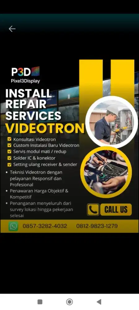 Jasa Maintenance Videotron Indoor dan Outdoor