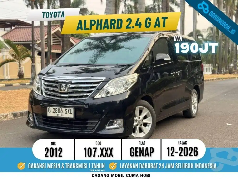 ATAS NAMA PRIBADI !! ALPHARD G AT HITAM 2012