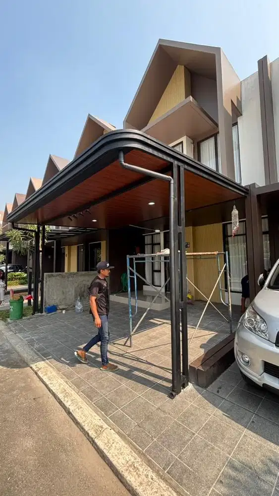 Pemasangan kanopi minimalis modern plafon pvc