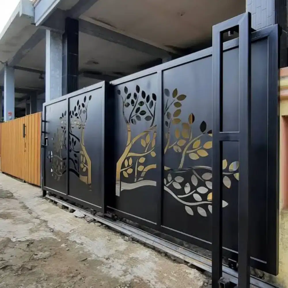 Pagar Dorong Motif  Plat Laser Cutting custom