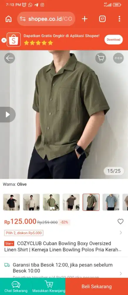 COZYCLUB Cuban Bowling Boxy Oversized Shirt Kemeja Bowling Polos