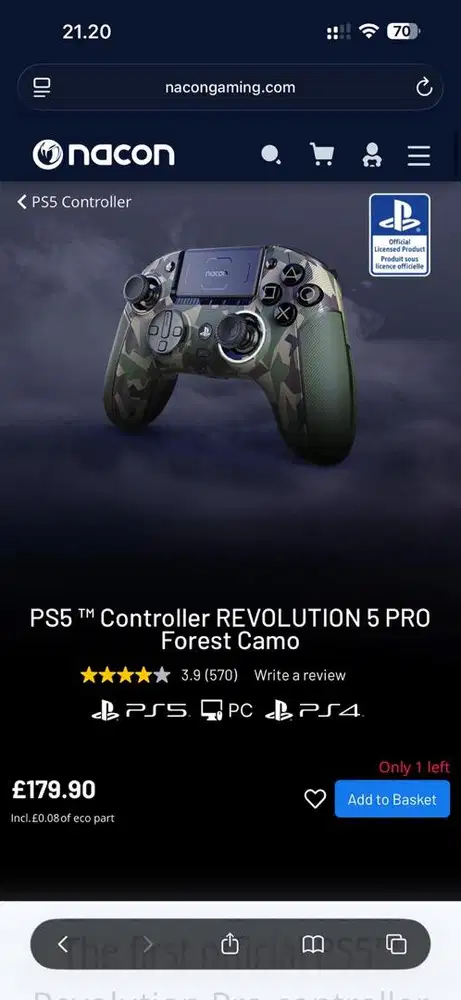 nacon PS5 Controller REVOLUTION 5 PRO Forest Camo for ps5 / ps4 / pc