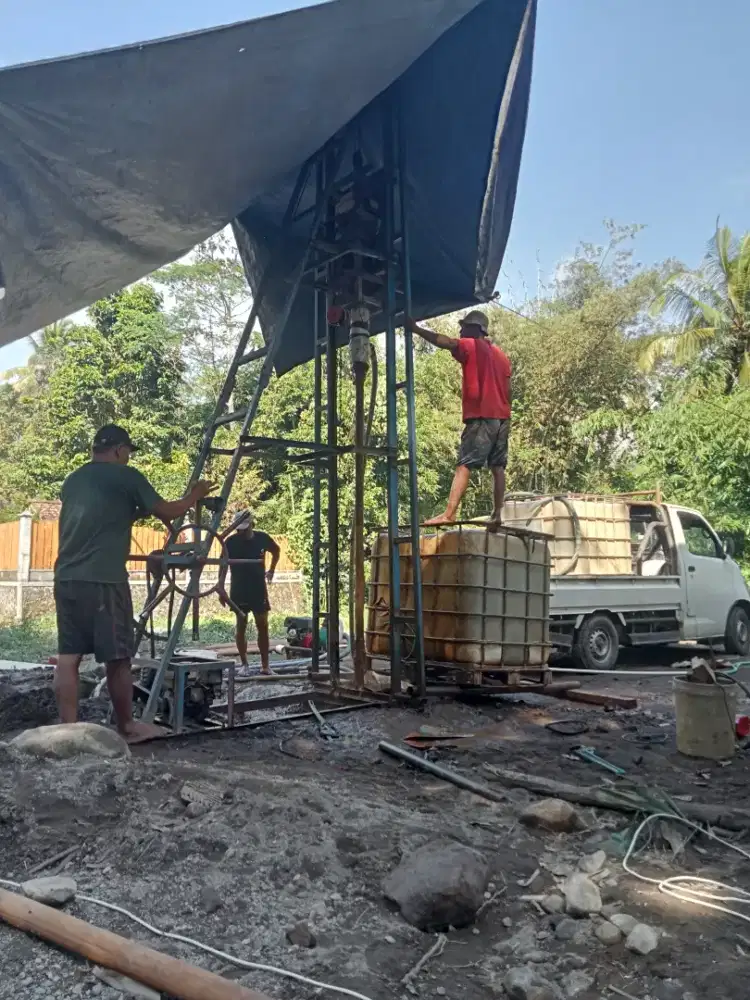 Jasa pembuatan sumur bor suntik gali, servis service pompa air sleman