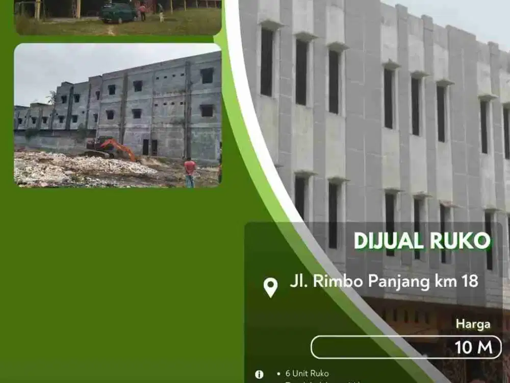 Dijual Ruko Jalan Rimbo Panjang Pekanbaru Kota !