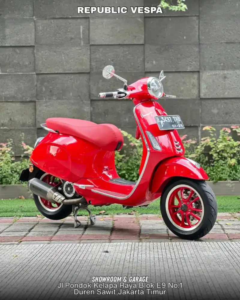 DIJUAL VESPA PRIMAVERA RED EDITION 150 IGET ABS LED TH 2020 LIMITED