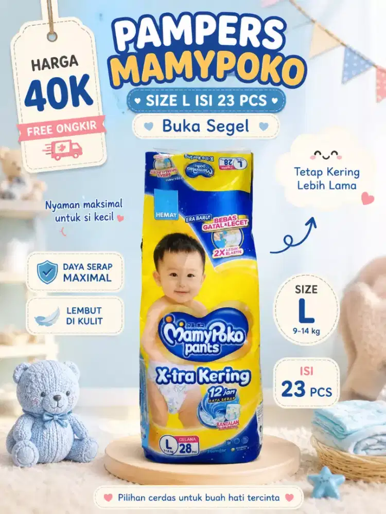 Jual Pampers Mamypoko Size L