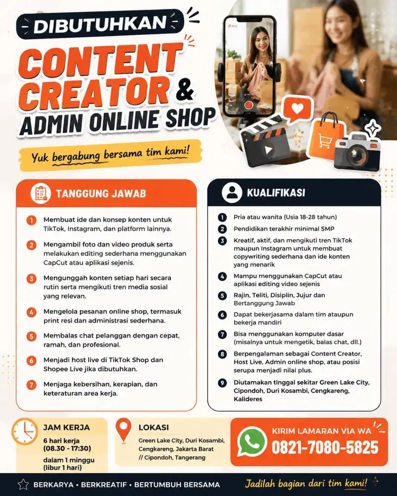 CONTENT CREATOR & ADMIN ONLINE SHOP