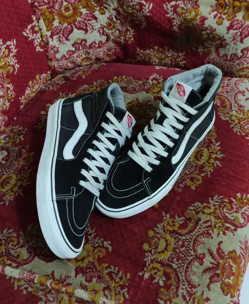 Sepatu Vans Sk8-Hi Original Black White Size 44 Sk8 High