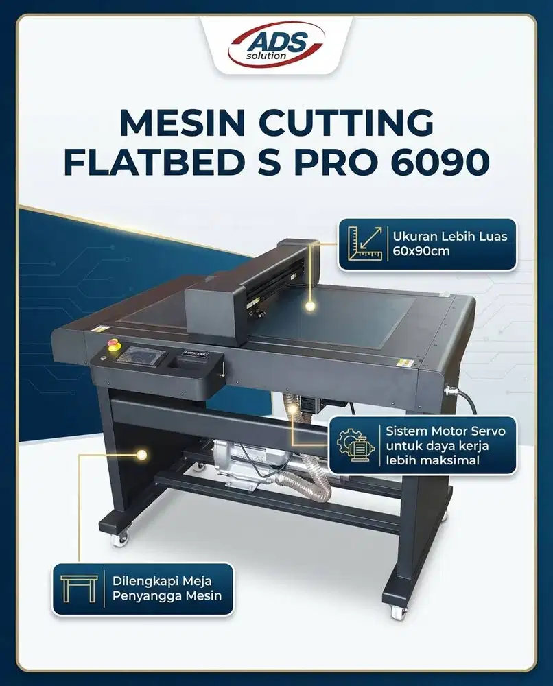 MESIN CUTTING FLATBED S PRO 6090 (SERVO) DOUBLE HEAD FULLDESK