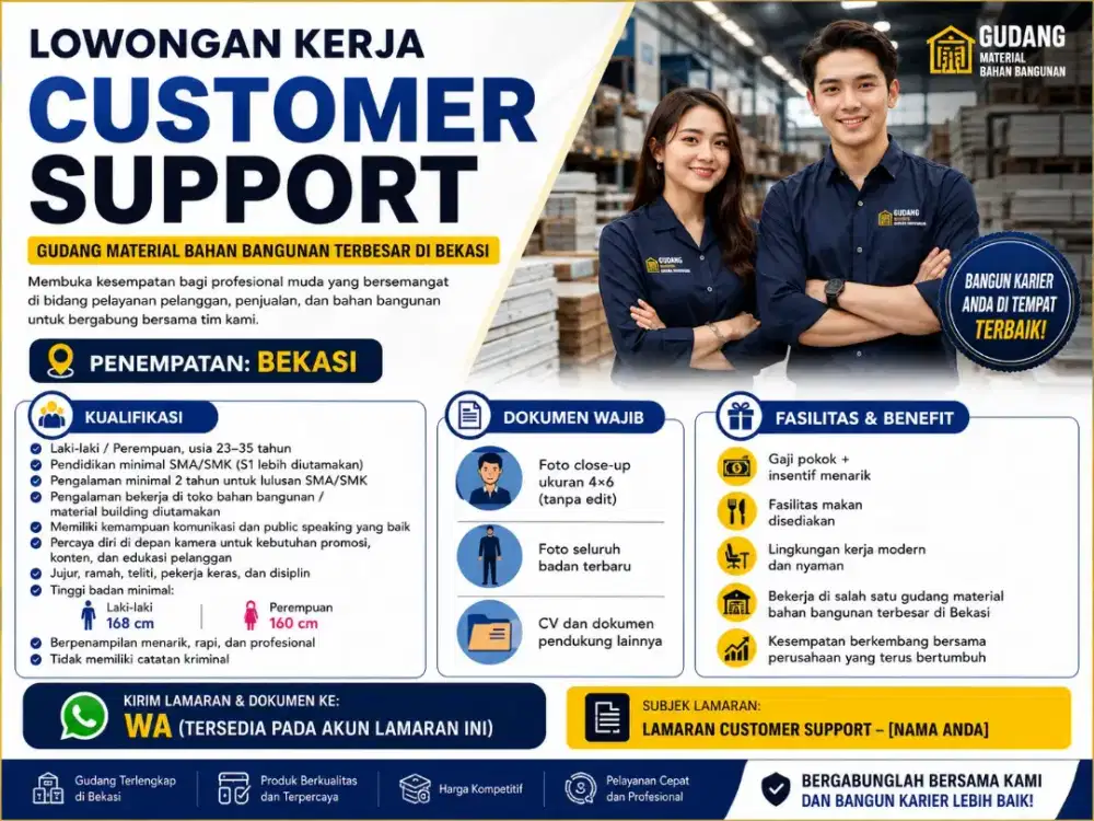 LOWONGAN KERJA – CUSTOMER SUPPORT