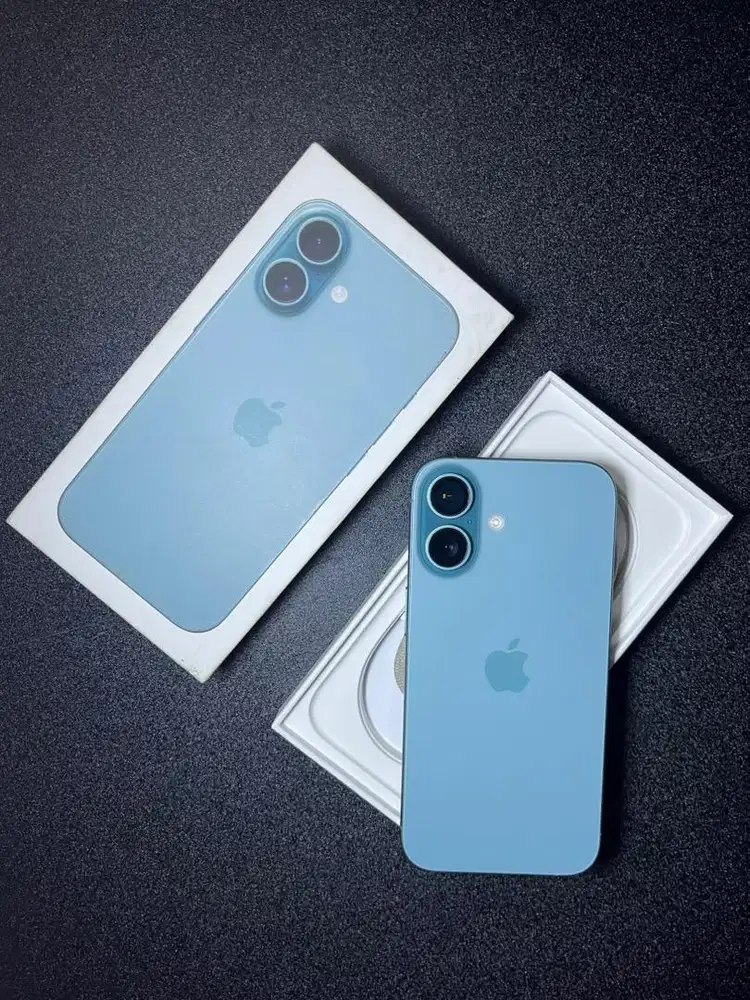 iPhone 16 128GB Teal Resmi iBox - Fullset, Mulus no minus BH 90%