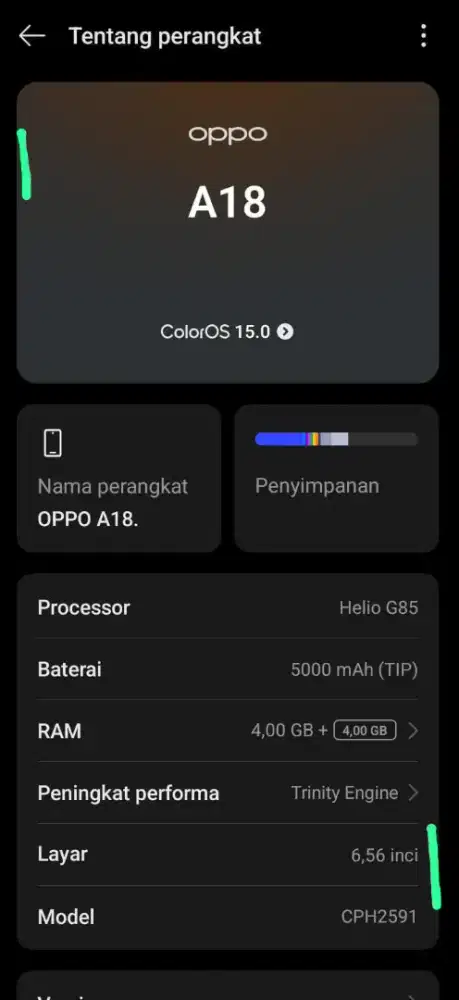 oppo a18 4/18gb