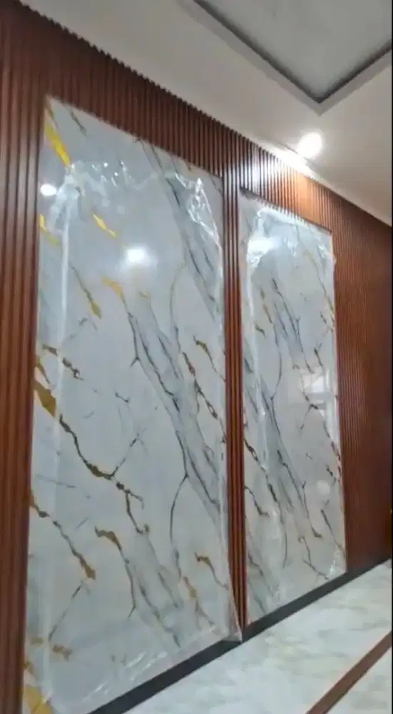 Dekorasi Dinding Wpc Panel Kombinasi UV Board