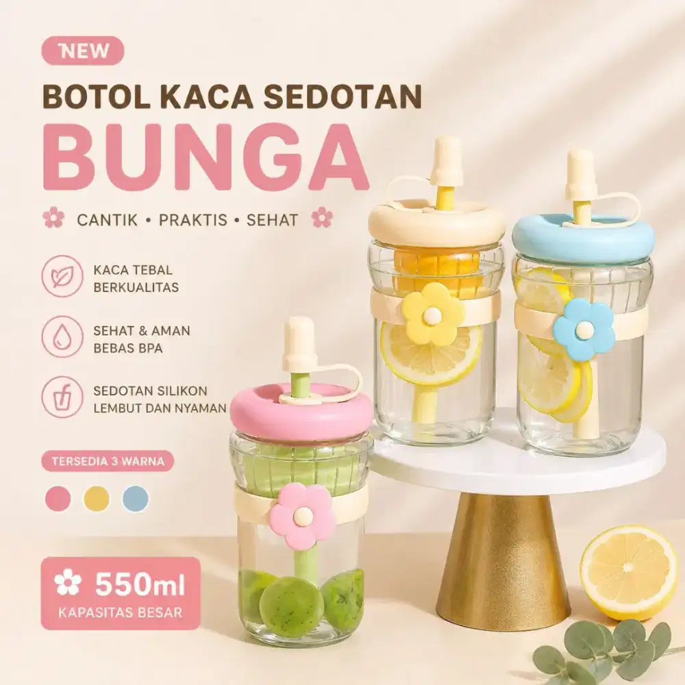 BOTOL KACA SEDOTAN BUNGA BOX