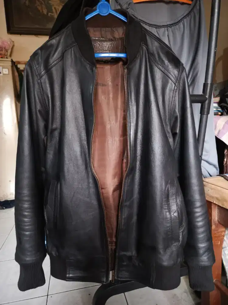Jaket Kulit Bomber Size S/M