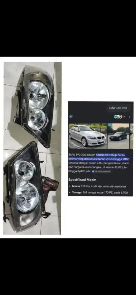 Headlamp ( lampu-depan), BMW 320-i E-90