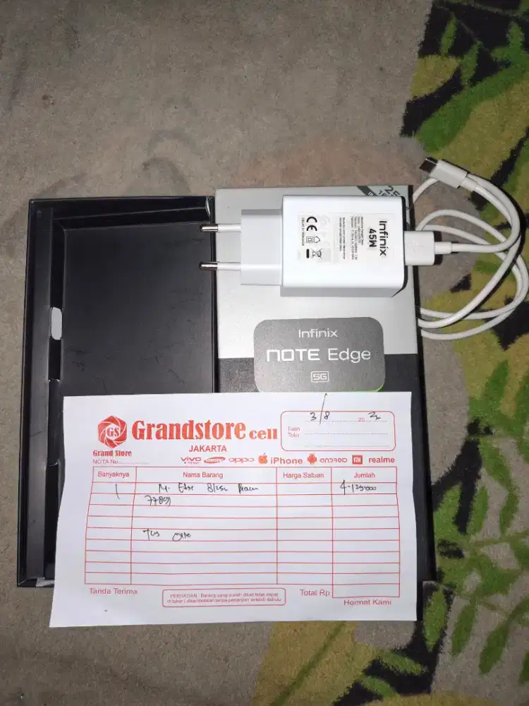 jual cepat hari ini infinix note edge 5G warna Black,LENGKAP,nominus
