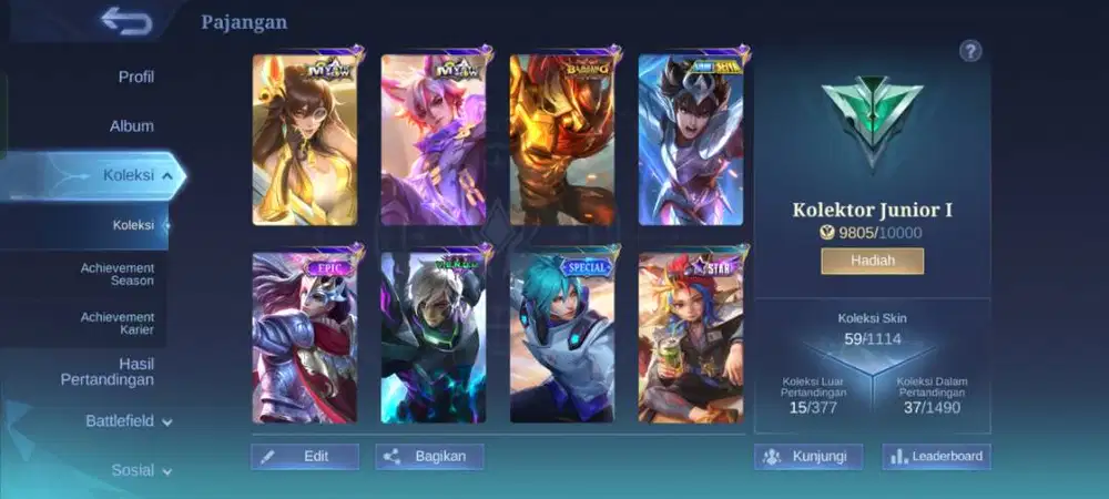 Jual akun Mobile legend